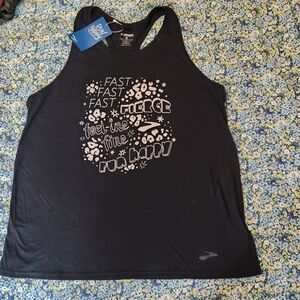 Brooks Distance Tank 2.0 Black Cheetah Run Happy Size M NWT